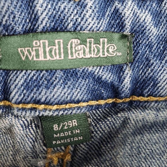 Wild Fable Jeans Womens 8/29r Blue Highest Rise Wide Leg Ankle Graphic Denim - Picture 7 of 14